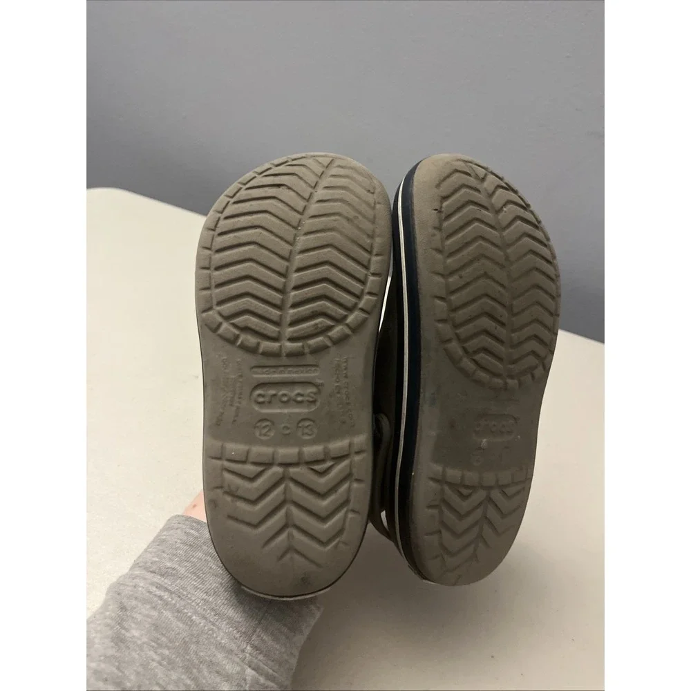 Children's Size 12/13 Gray Crocs Slip On Slipper Water Shoes Some Wear